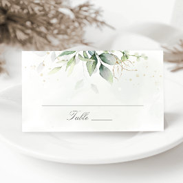 Elegant Eucalyptus Lövs Greenery Guld Bröllop Placeringskort