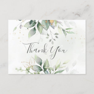 Elegant Eucalyptus Lövs Greenery Guld Bröllop Tack Kort