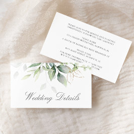 Elegant Eucalyptus Lövs Greenery Guld Bröllop Tilläggskort