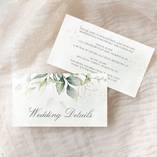 Elegant Eucalyptus Lövs Greenery Guld Bröllop Tilläggskort