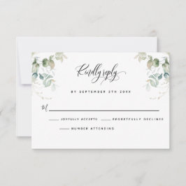 Elegant Eucalyptus Lövs Greenery OSA kort
