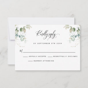 Elegant Eucalyptus Lövs Greenery OSA kort