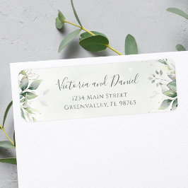 Elegant Eucalyptus Lövs Greenery Returadress Etikett