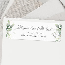 Elegant Eucalyptus Lövs Greenery Return Returadress Etikett