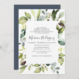 Elegant Eucalyptus med Greenery Quiceañera Inbjudningar