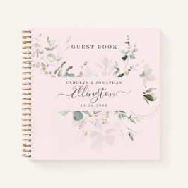 Elegant Eucalyptus Modern Script Photo Guest bok