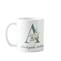 Elegant Eucalyptus och Ro Anpassningsbar Initial A