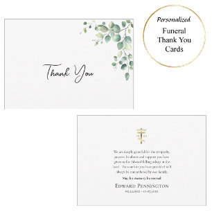 Elegant Eucalyptus Ortodox kristen begravning Tack Kort