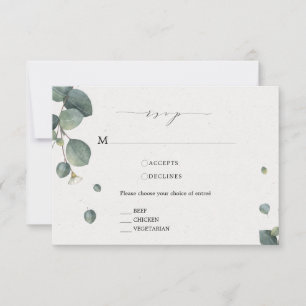 Elegant Eucalyptus OSA kort med måltider