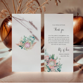 Elegant Eucalyptus Pampas Grass Protea Wedding Tack Kort