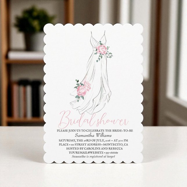 Elegant Eucalyptus Peonies Blommigt Möhippa Inbjudningar (Skapare uppladdad)