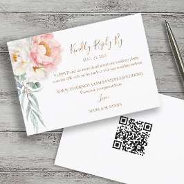 Elegant Eucalyptus Peonies Bröllop OSA (QR-kod)