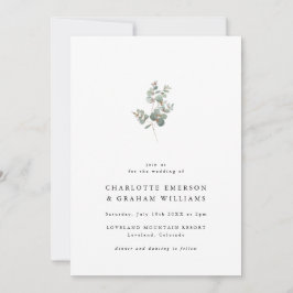 Elegant Eucalyptus Photo Bröllop Inbjudningar