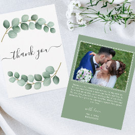 Elegant Eucalyptus Photo Bröllop - tackkort Tack Kort