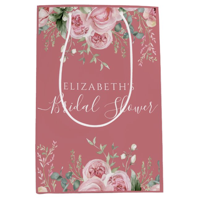 Elegant Eucalyptus & Pink Roses Invite (Framsidan)