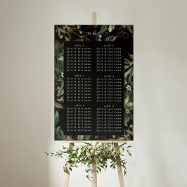 Elegant Eucalyptus Premium Bröllop Black Onyx Poster