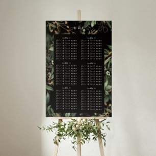 Elegant Eucalyptus Premium Bröllop Black Onyx Poster