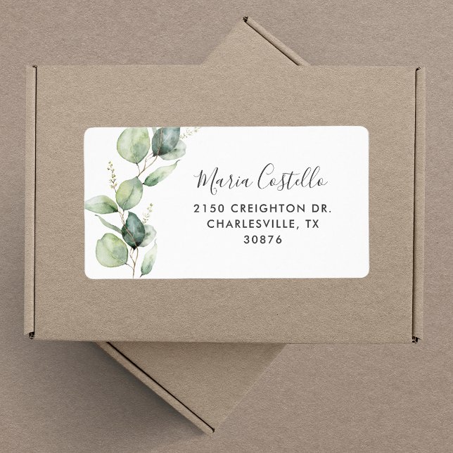 Elegant Eucalyptus Quinceanera Adress Fraktsedel (Elegant Eucalyptus Quinceanera Address Label)