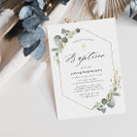 Elegant eucalyptus ram baptism inbjudningar<br><div class="desc">vacker vattenfärgad eucalyptus foliage design. Texten och formuleringen kan anpassas tillsammans med andra funktioner i denna design.</div>