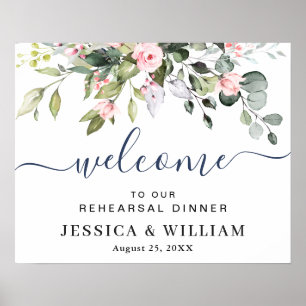 Elegant Eucalyptus REHEARSAL DINNER Välkomstskylt Poster