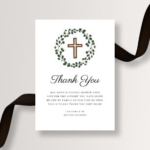 Elegant Eucalyptus Religiösa Kor Funeral Tack Kort
