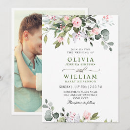 Elegant Eucalyptus  Ro Greenery Bröllop Inbjudningar