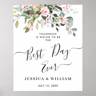 Elegant Eucalyptus Ro Rehearsal Dinner Po Poster