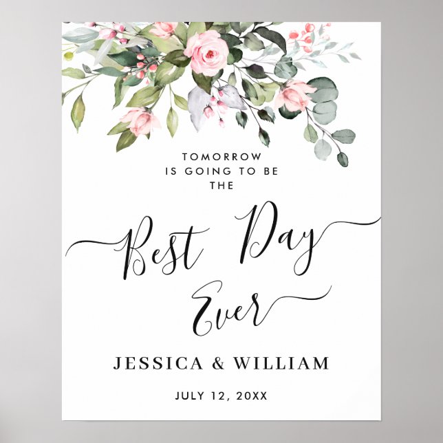 Elegant Eucalyptus  Ro Rehearsal Dinner Po Poster (Framsidan)