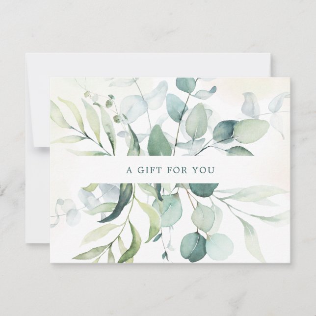 Elegant Eucalyptus Rustic Gift Certificate (Framsida)