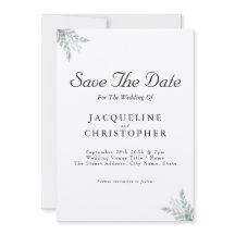 Elegant Eucalyptus Rustic Save Date Bröllop