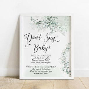 Elegant Eucalyptus Säg inte att Baby Poster