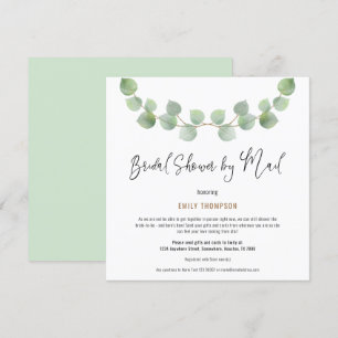 Elegant Eucalyptus Script-Möhippa efter post Inbjudningar