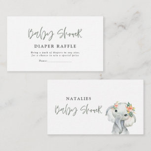 elegant eucalyptus söt babyduschdiskett raffel anteckningskort