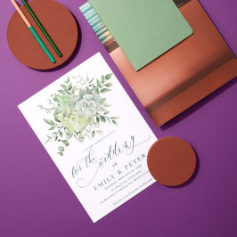 Elegant Eucalyptus Söt Grönt Blommigt Bröllop Inbjudningar