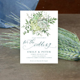 Elegant Eucalyptus Söt Grönt Blommigt Bröllop Inbjudningar