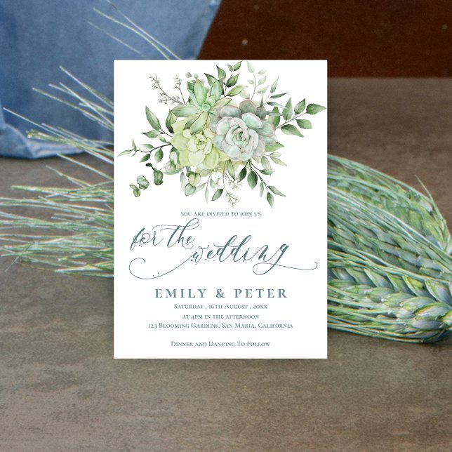 Elegant Eucalyptus Söt Grönt Blommigt Bröllop Inbjudningar (Elegant Eucalyptus Pretty Green Floral Wedding Invitation)