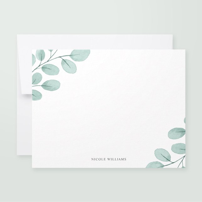 Elegant Eucalyptus Stationery Anteckningskort (Skapare uppladdad)