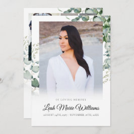 Elegant Eucalyptus Sympati Funeral Tack Kort