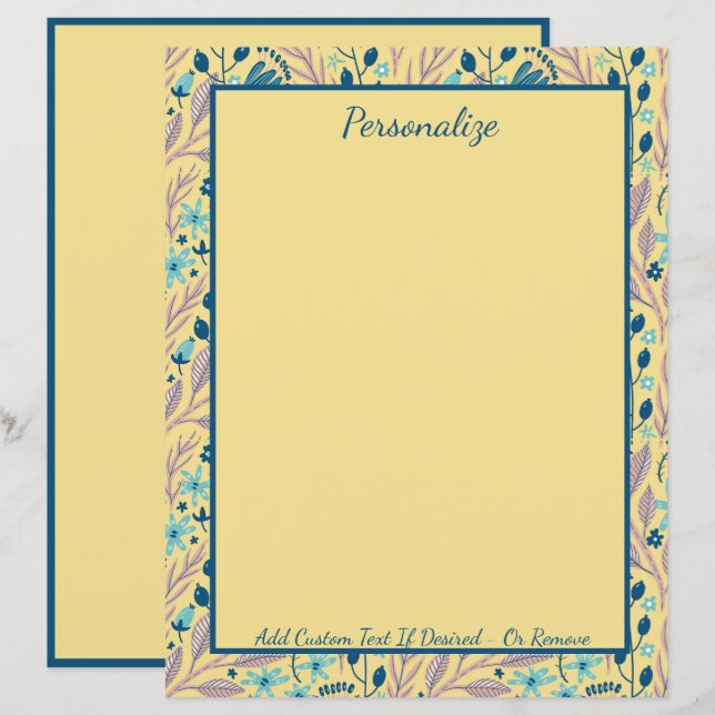 Elegant Eucalyptus Teal Foliage Khaki Stationery (Fram/baksida)