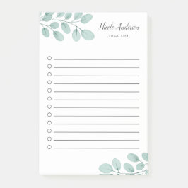 Elegant: Eucalyptus To-Do-lista Post-it Block