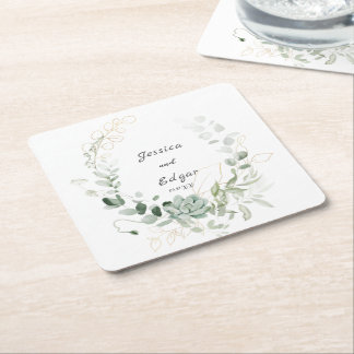 elegant eucalyptus underlägg papper kvadrat