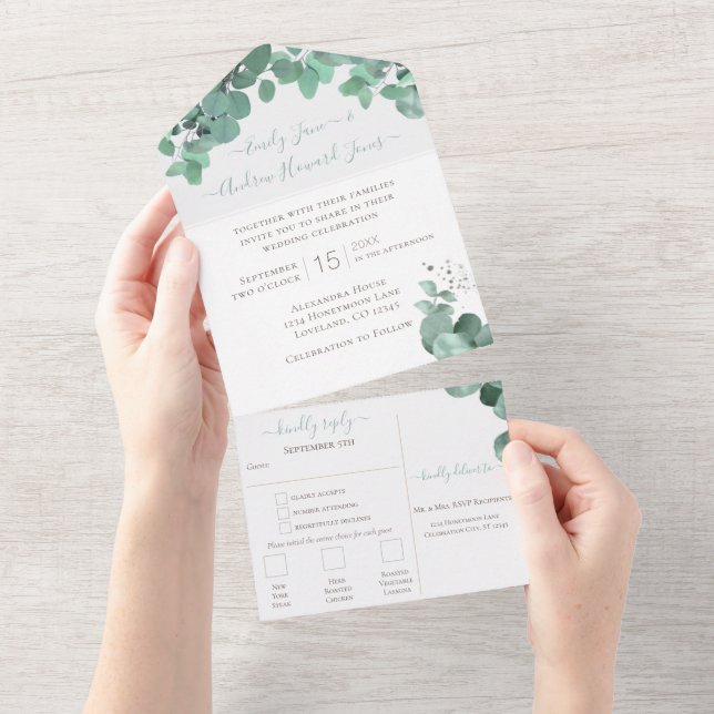 Elegant Eucalyptus utandning Bröllop alla i en ing (Tearaway)