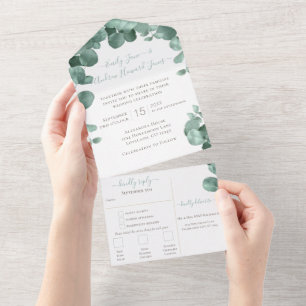 Elegant Eucalyptus utandning Bröllop alla i en och