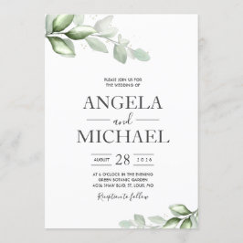 Elegant eucalyptus Vattenfärg Boho Löv Inbjudningar