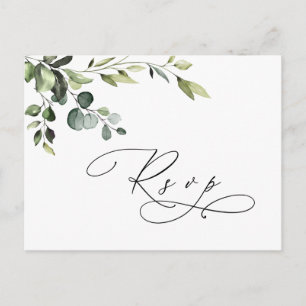 Elegant Eucalyptus Vattenfärgad Bröllop OSA Vykort