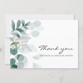 Elegant eucalyptus vattenfärgkort tack julkort
