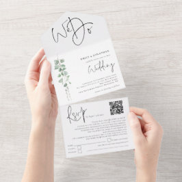 Elegant Eucalyptus Vi gör QR-koden Bröllop