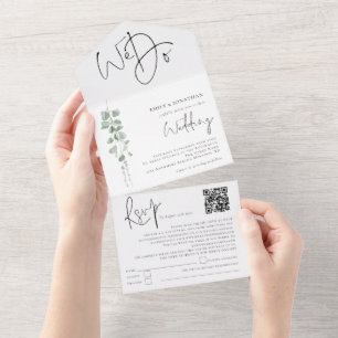 Elegant Eucalyptus Vi gör QR-koden Bröllop