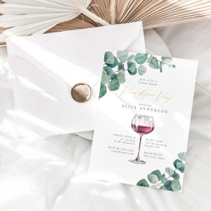 Elegant Eucalyptus Vino före Vows-Möhippa Inbjudningar