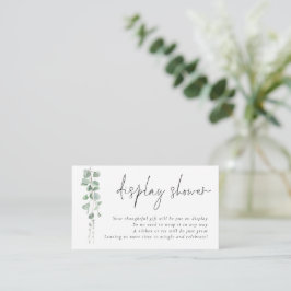 Elegant Eucalyptus Visning Baby Shower Tilläggskort